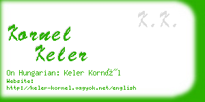 kornel keler business card